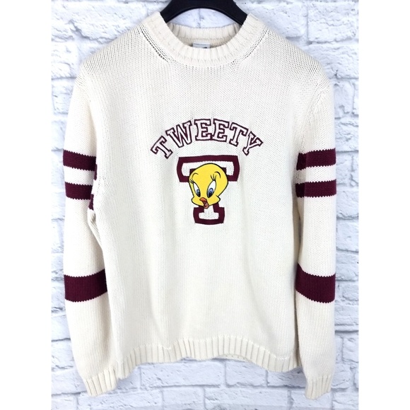 Warner Bros. Sweaters - Looney Tunes Tweety Bird Varsity Style Sweater